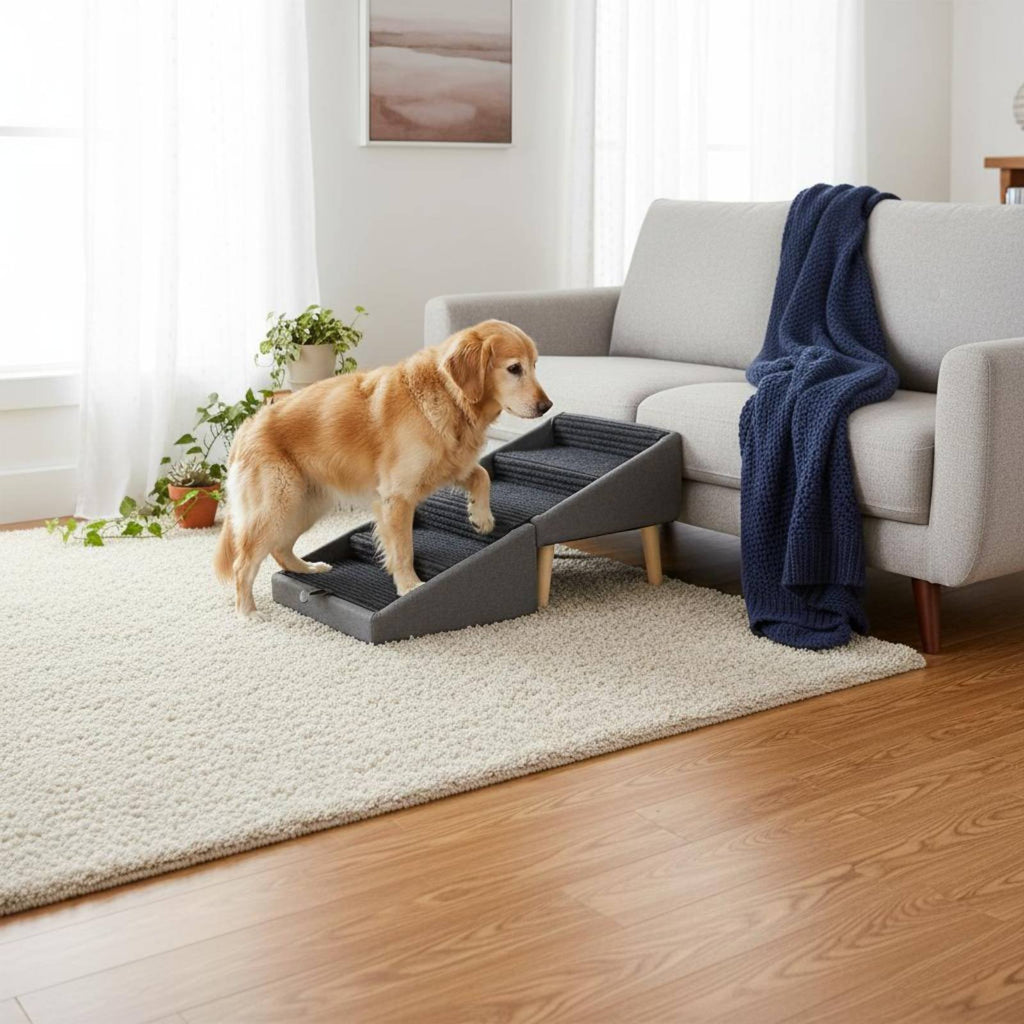 Foldable Dog Stairs Large Size Foldable Pet Stairs Easy to Clean Animal Gear for Young Dogs, Bed, Sofa