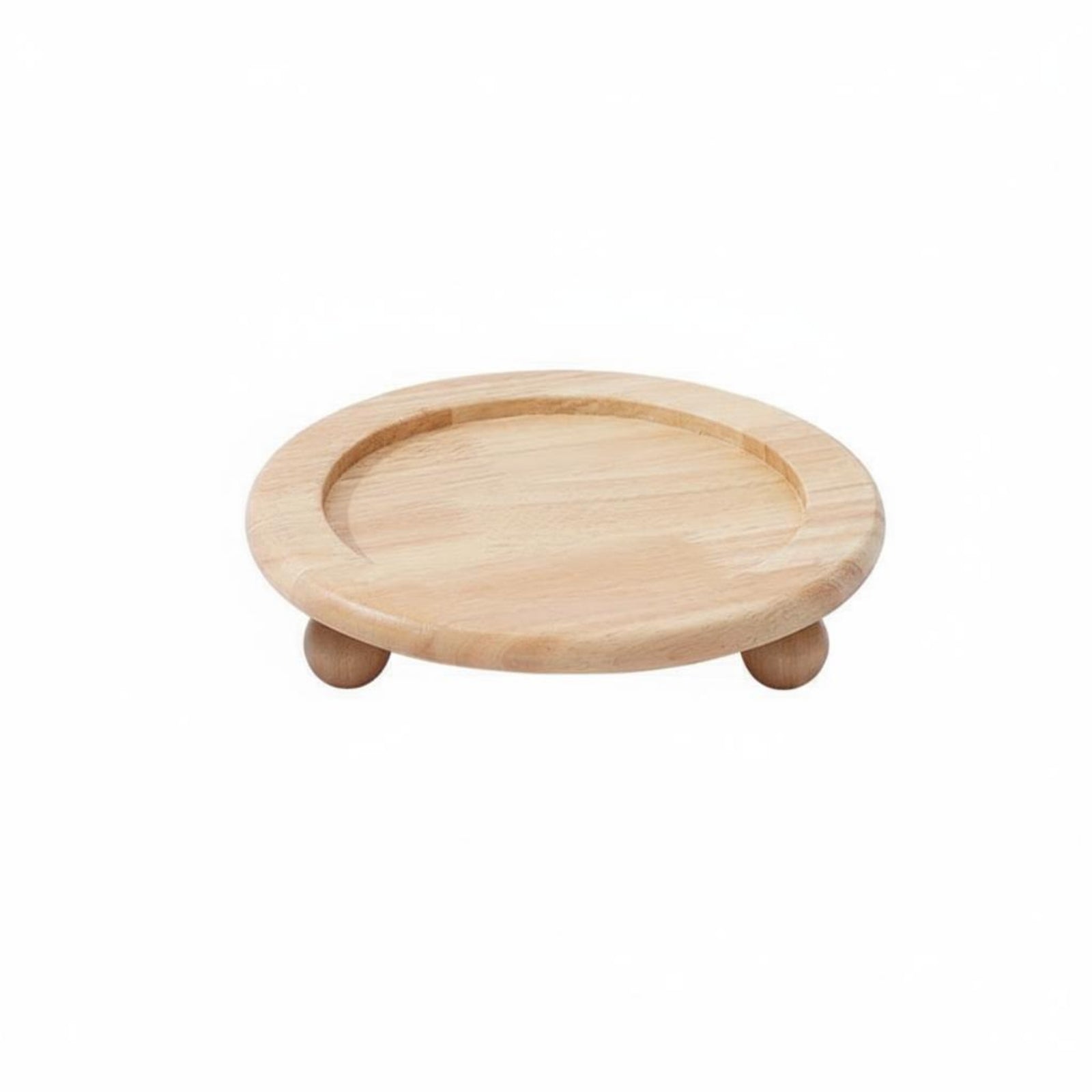 Wooden Pet Bowl Stand Rounded Top Feeding Table Fixed Height