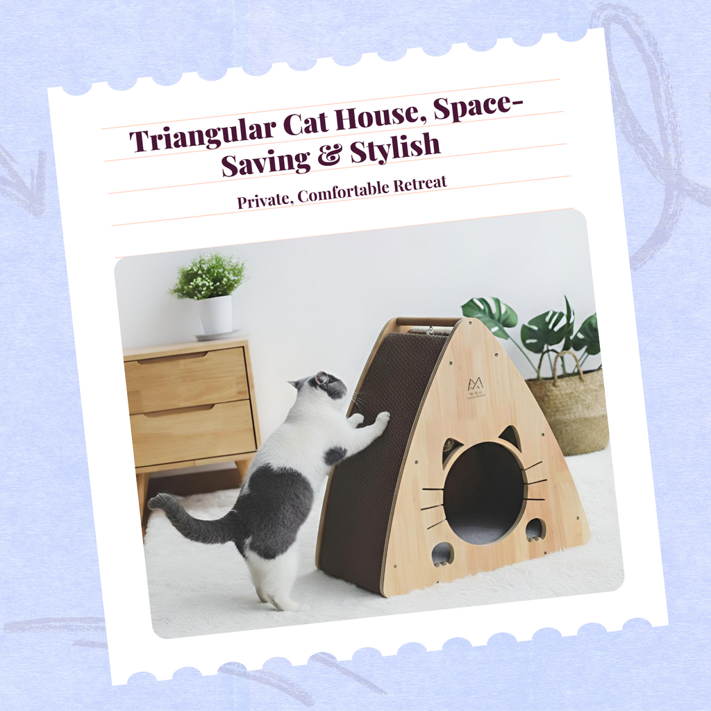 Triangular cat scratcher-bed combo
