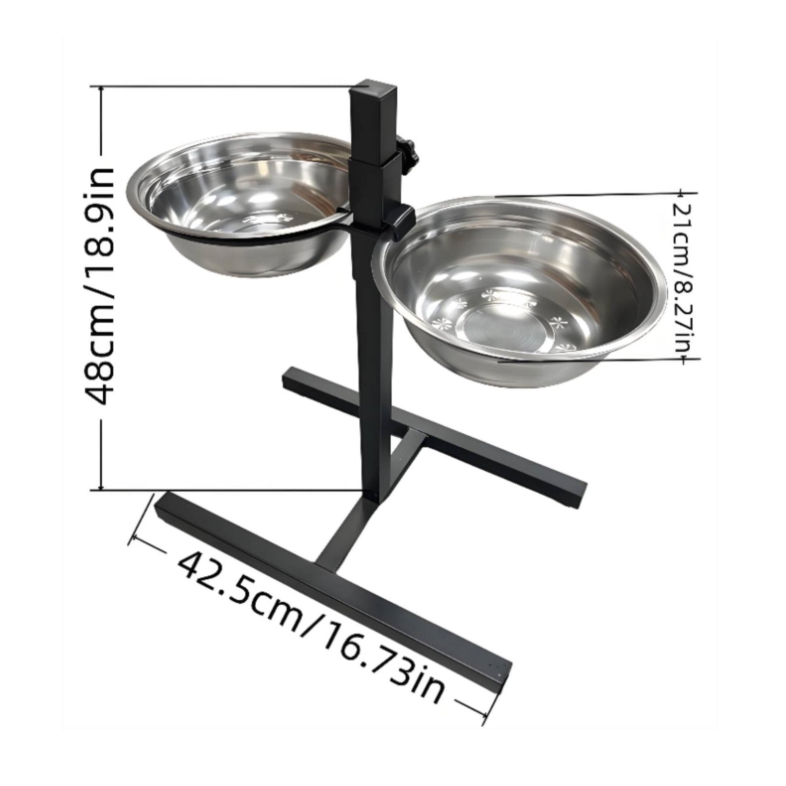 Stainless Steel Dog Bowl Set Sturdy Feline and Dog Feeding Station Easy to Clean