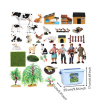 45 Pieces Farm Animal Model Set Early Learning Realistic Mini Farm Animal Figures Solid for Kids