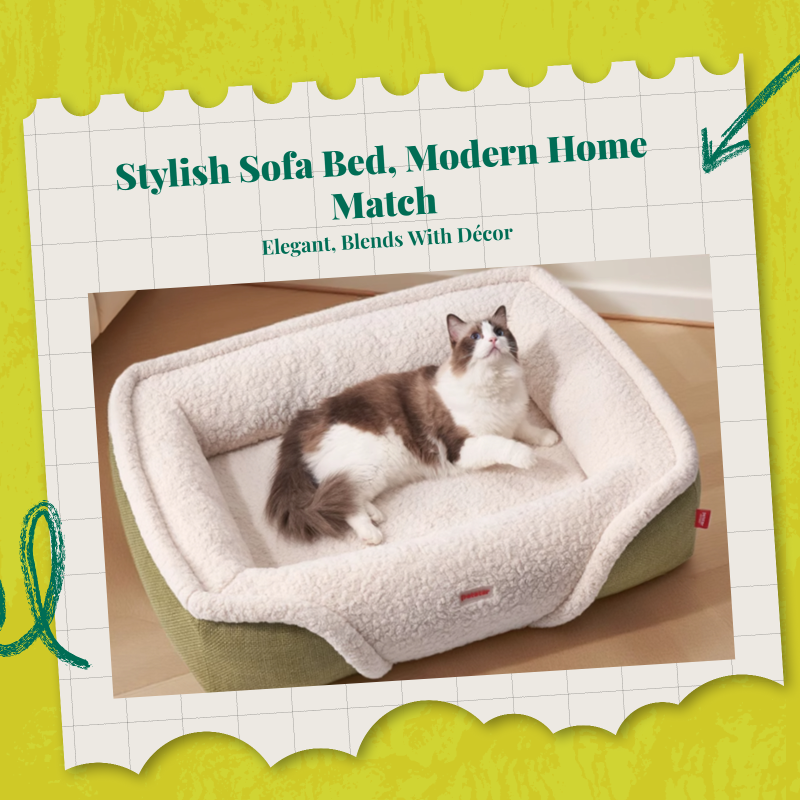 Plush dog bed with removable cover