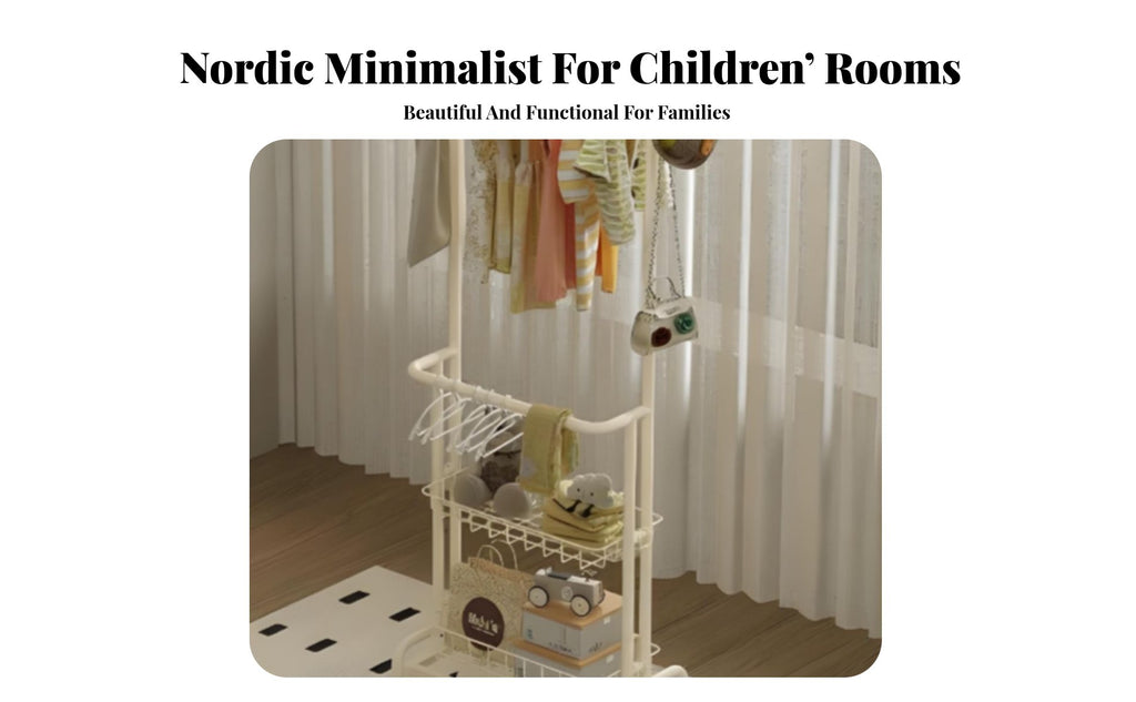 childs' Mobile Clothes Rack Child-Appropriate Height Young Child Dress-up Station Sturdy Construction Strong Load-Bearing