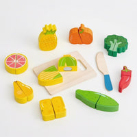 Wooden Fruit Cutting Set Slice-Apart Sliceable Play KitchenSet Brightly Painted Wooden Cutting Toy for Children