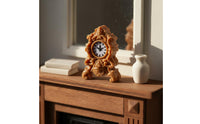 Vintage Dollhouse Clock Detailed Craftsmanship Baroque Table Clock Model