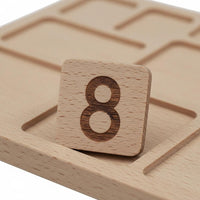 Child-Centered Math Learning Tray Solid Wood Educational Toy for Classroom
