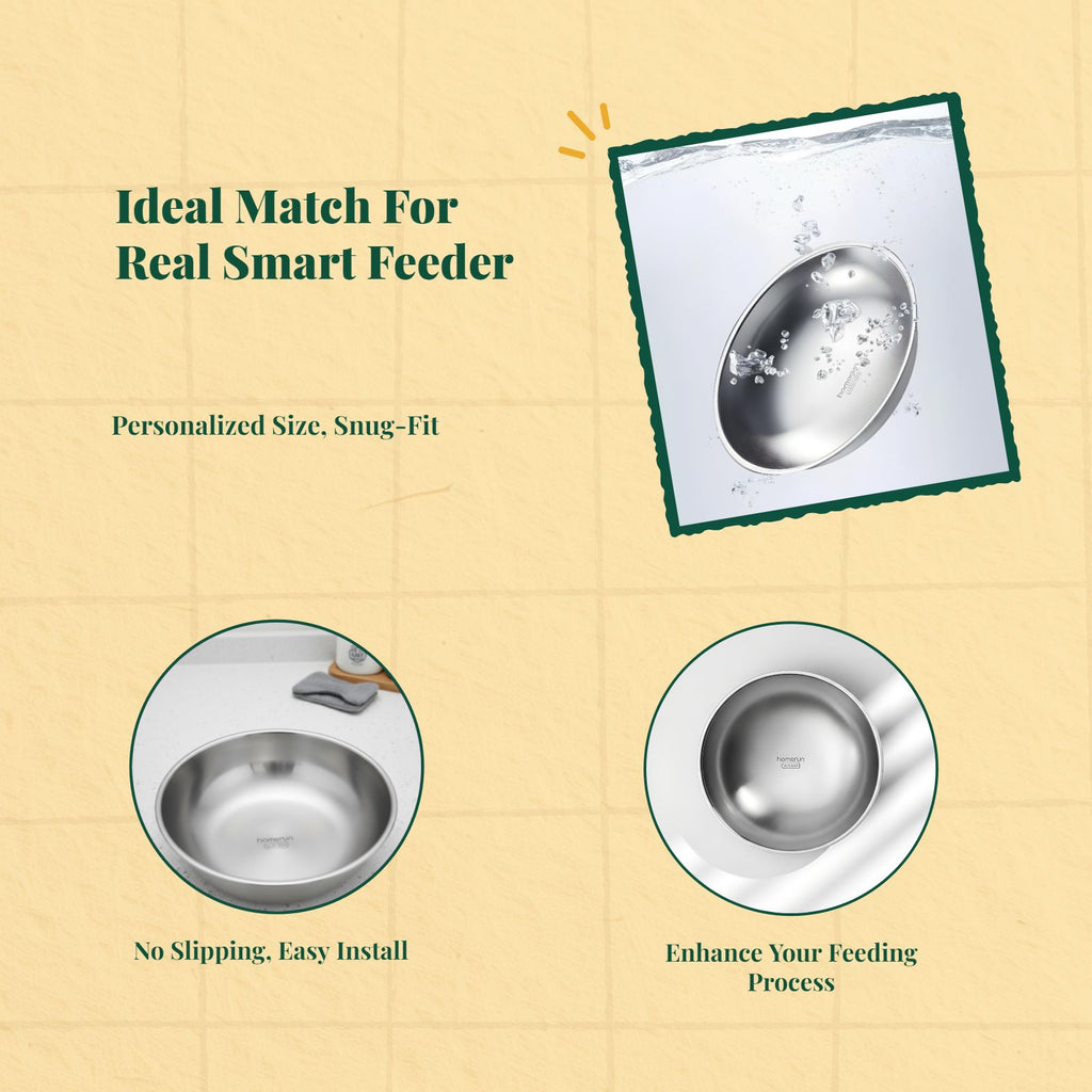 Automatic Pet Feeder Bowl, Stainless Steel, Portion Control, Programmable Cat Dog Food Dispenser
