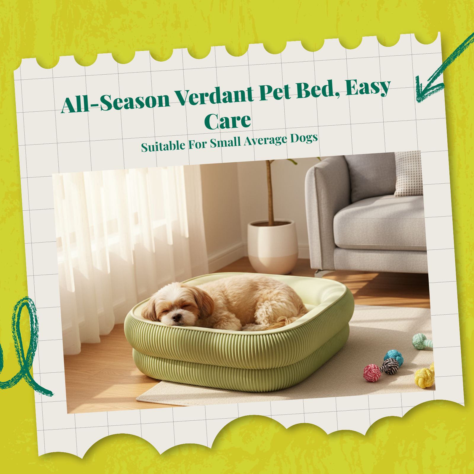 Dog Bed, cleanable Removable Cover, sturdy Abrasion-Resistant comfortable Pet Den for Small Breeds, Suitable for All Seasons