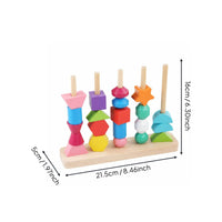 Wooden Shape Sorter Stacker Fine Movement Skills Development for Preschoolers