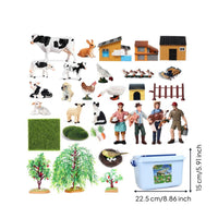 Farm Animal Playset Educational Realistic Animal Figures Easy to Clean for Kids