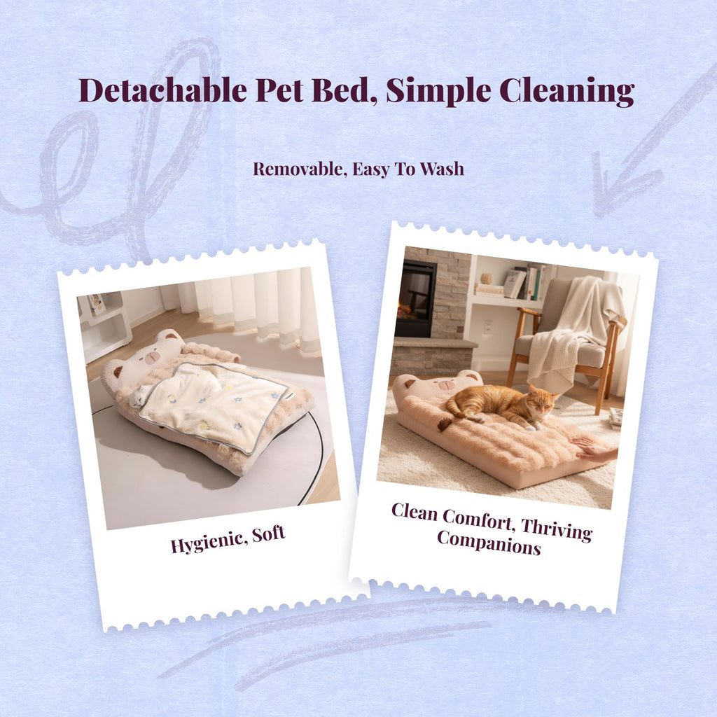 Cat bed with washable cover