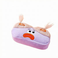 Fuzzy Material Pencil Case Lightweight Stuffed Pencil Pouch Smooth Zipper