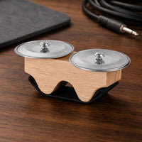 Steel Finger Clappers Long-Lasting Hardwood Body Finger Jingle Natural Wood