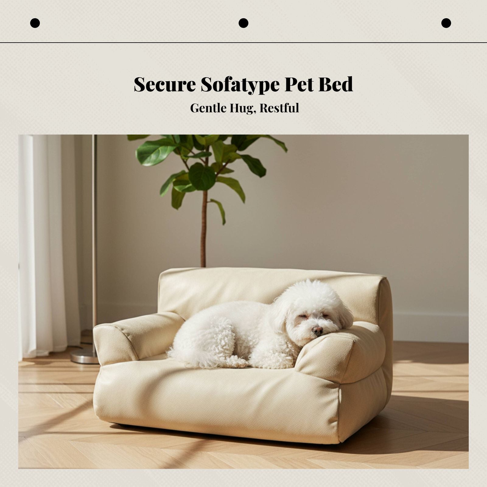 Soft Dog Bed, Cotton Plush Sofa Bed, Winter Warmth, For Small Breeds