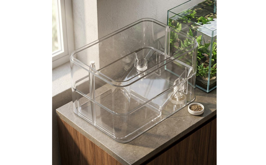 Automatic Aquarium Aquatic Feeder Clear Lid Aquatic Food Container Easy Setup