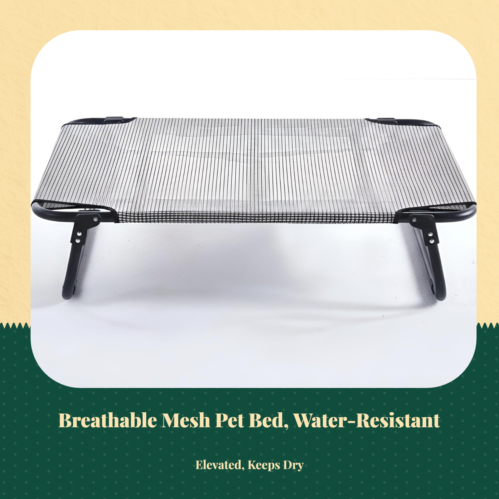 Elevated Dog Bed, Foldable Pet Cot, Removable Cover, Cooling