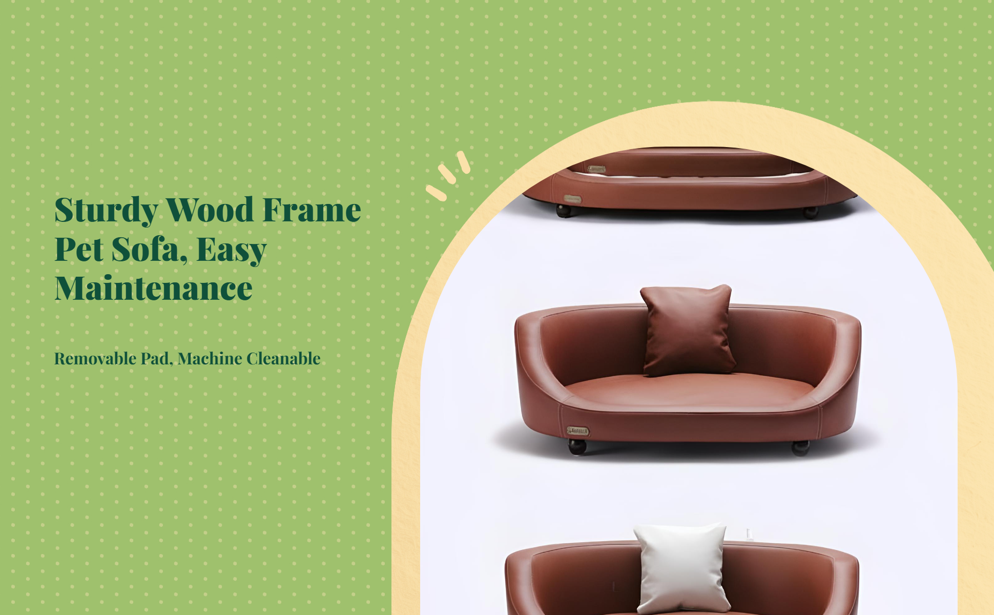 Plush pet sofa bed with removable cover
