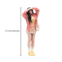 1:64 Scale Girl Figure Raised Arms Diorama Figure Handmade Style