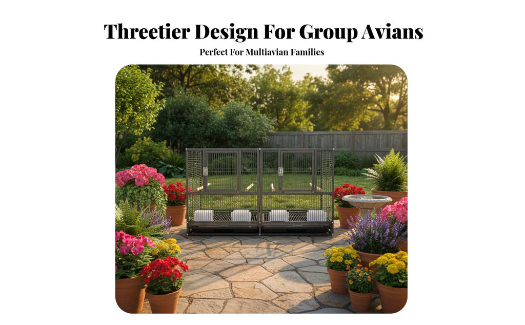 3-Tier Breeding Enclosure Removable Divider Dividable Bird Enclosure Safety Lock