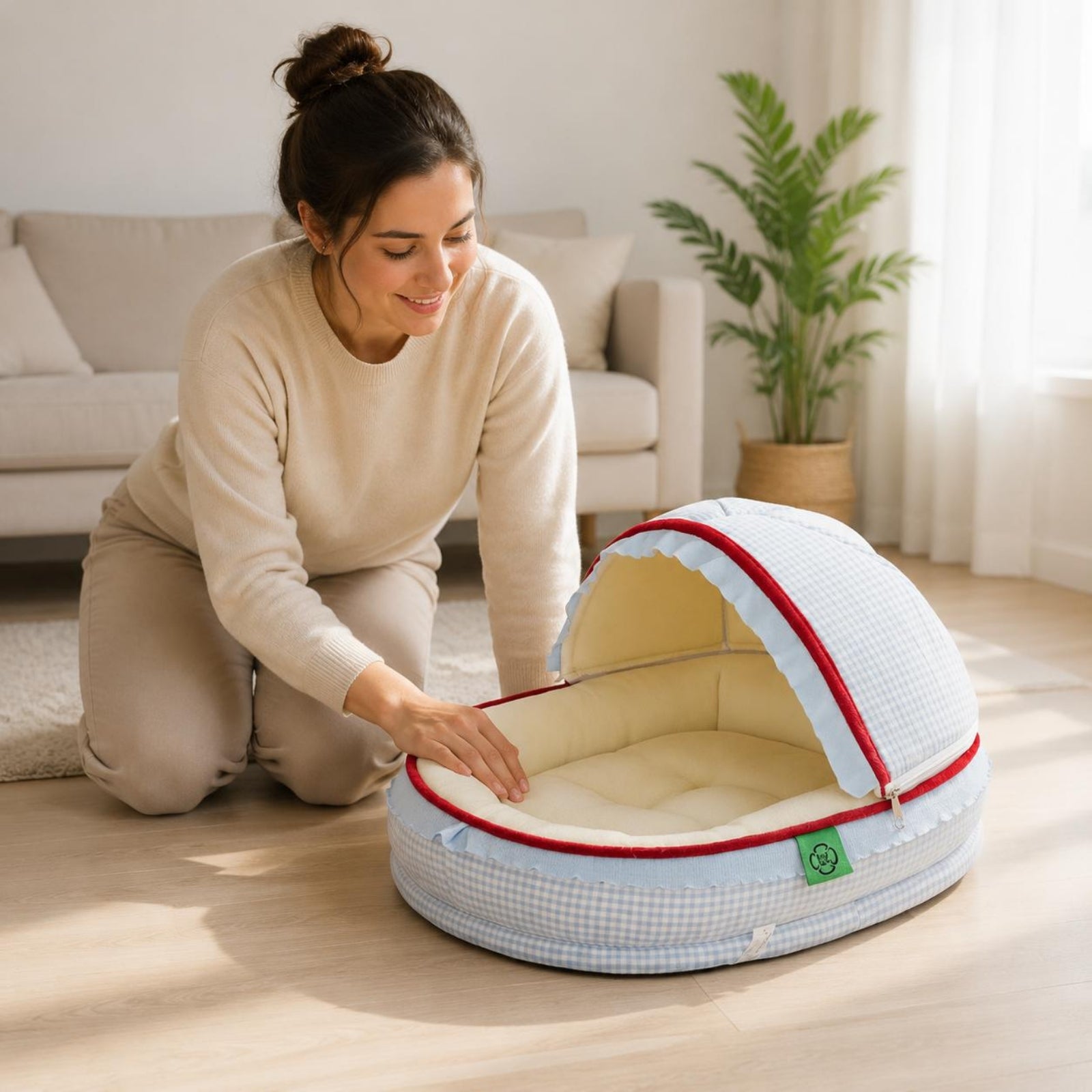Semi Enclosed Cat Bed All Season Semi Enclosed Pet Bed Warm and Cozy Cradle Style Cat Nest for Cats