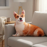 Realistic Dog Soft Toy Zippered Cover Novelty Animal Pillow Washable House Decoration for Bedroom