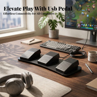 USB Foot Pedal Controller Ergonomic Design 3-Pedal Foot Switch High Precision
