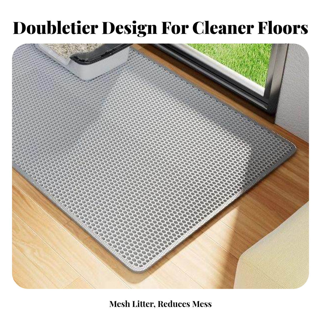 hexagonal Litter Trapping Mat Doubletier Design Floor Protector for feline Owners