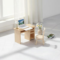 1:12 Scale Office Furniture Mini Decoration Dollhouse Desk and Chair Set