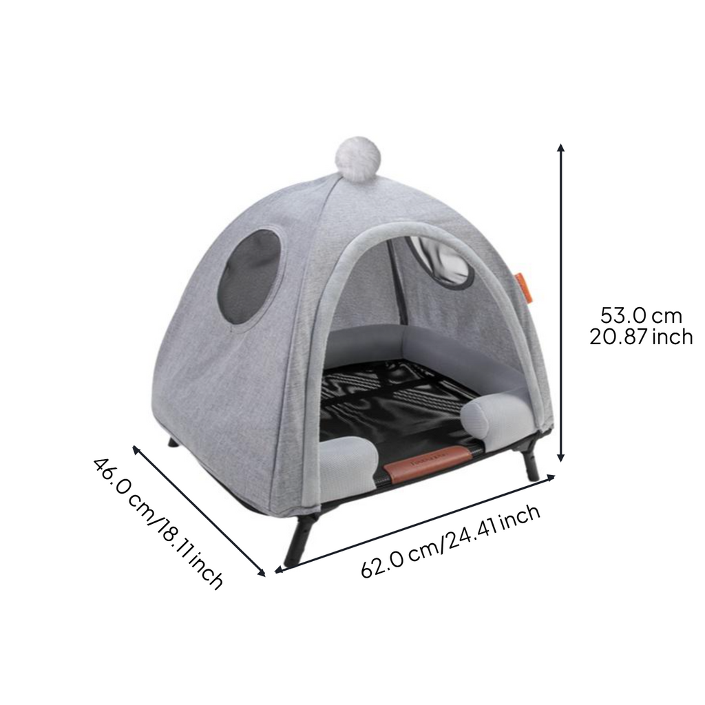 Foldable elevated dog bed, washable