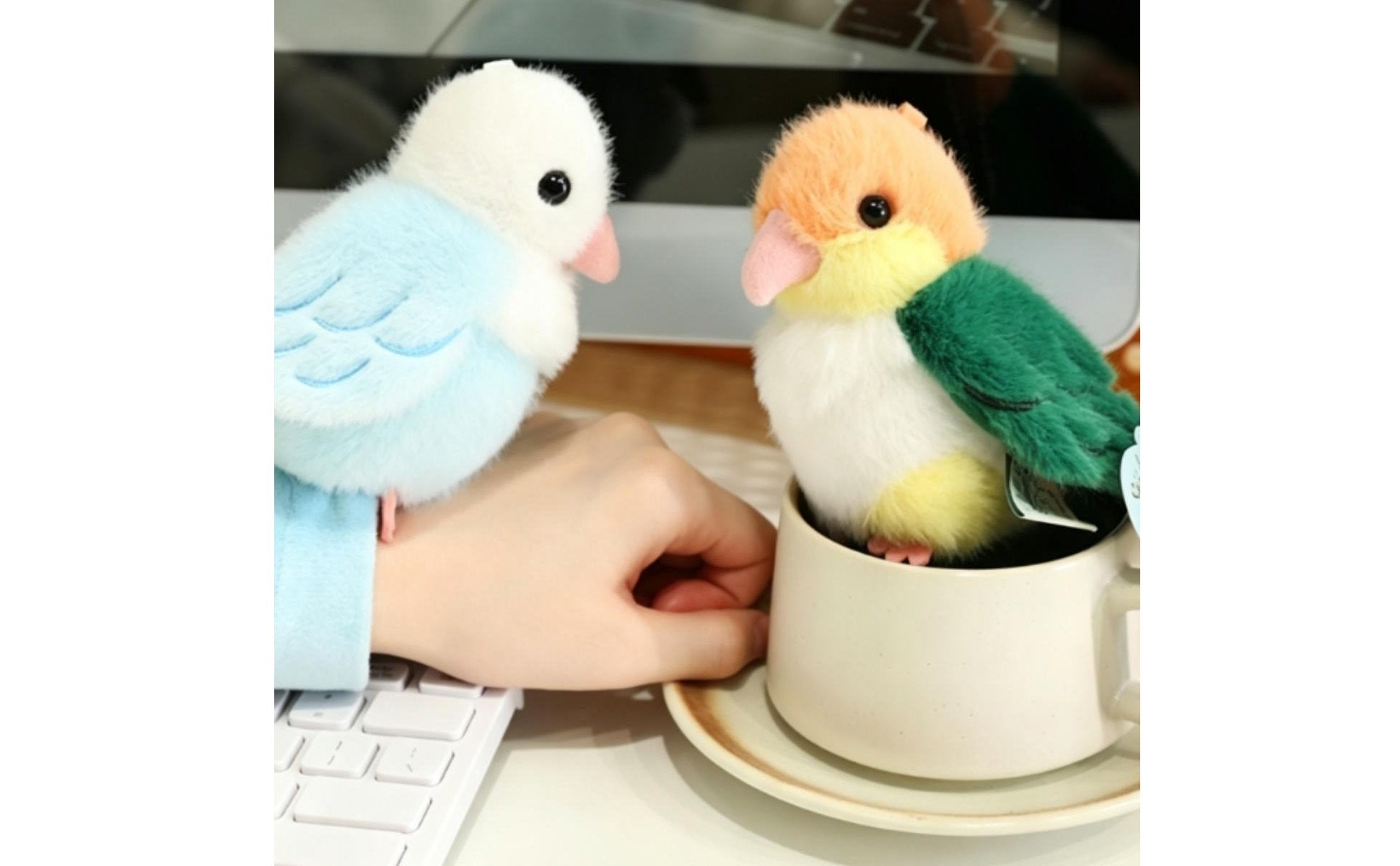 Parrot Stuffed Keychain Giftable Bird Wrist Toy Imaginative Play for Girls
