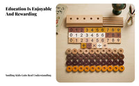 Montessori Number Toy Arithmetic Symbols Wooden Number Counter Smooth Finish Counting Board for Preschoolers, Young Children, Classroom