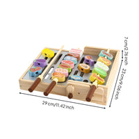 Wooden Barbecue Cooker Toy Educational Pretend Barbecue Set Realistic Design for Young Children