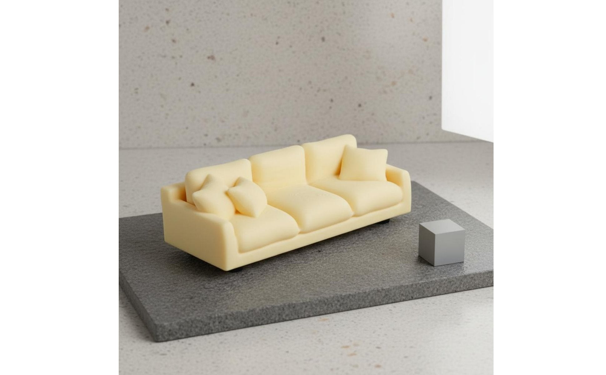 1:12 Scale Sofa Cream Design Miniature Sofa Ornament Photo Prop for Collectors