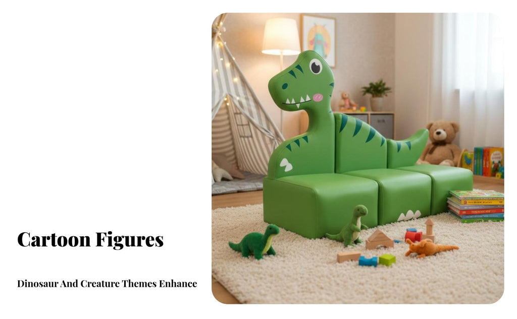3 Pieces Easy to Clean Transformable Cushion Playset Rounded Corners Cartoon Block Couch Long-Lasting kids' Sofa Skin-Friendly for Toddlers, Educators, Parents, Kindergarten, Reading Corner, Library, Indoor Play