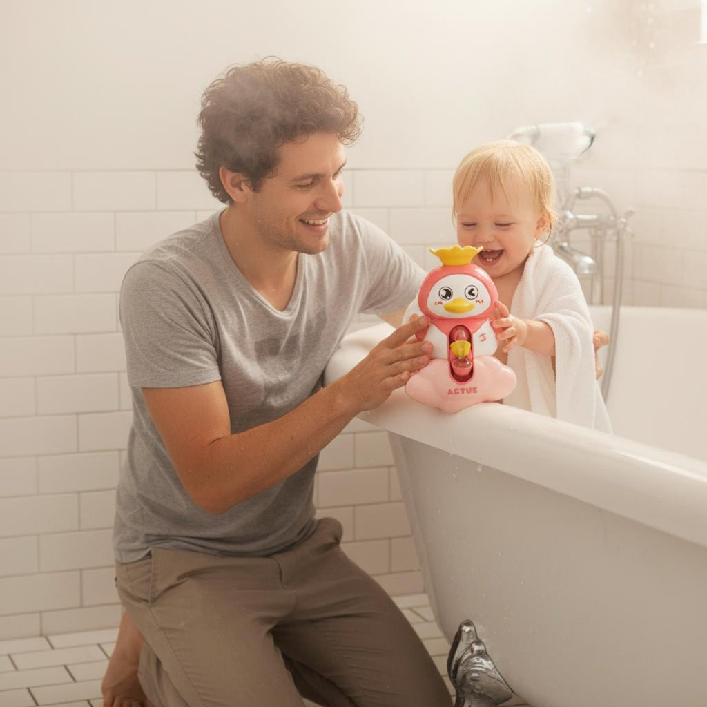 Rotating Duck Bath Toy Educational Duck Slide Toy Safe for Toddlers, Kids