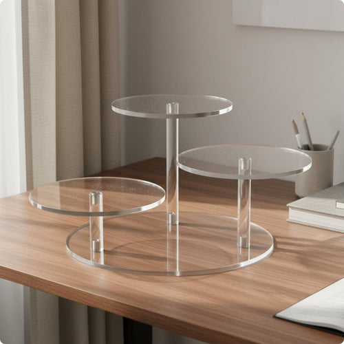 3 Tier Acrylic Display Stand Space-Saving Home Storage Easy to Clean