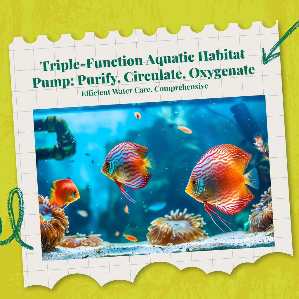 Aquatic Habitat Underwater Pump, Fish Habitat strainer, Oxygenation, Low Noise Filtration, Multilayer Internal Power strainer, Indoor and Outdoor Fish Pond Accessory