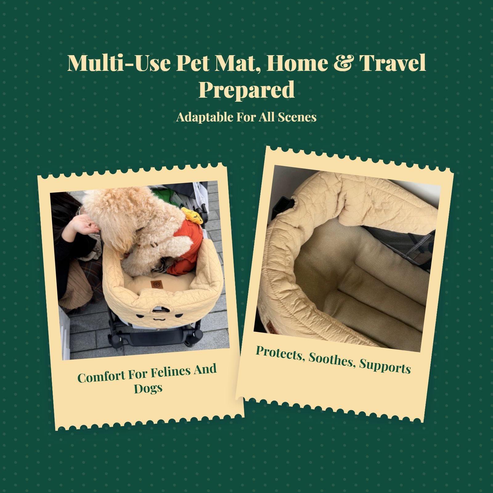 Removable, washable pet stroller mat