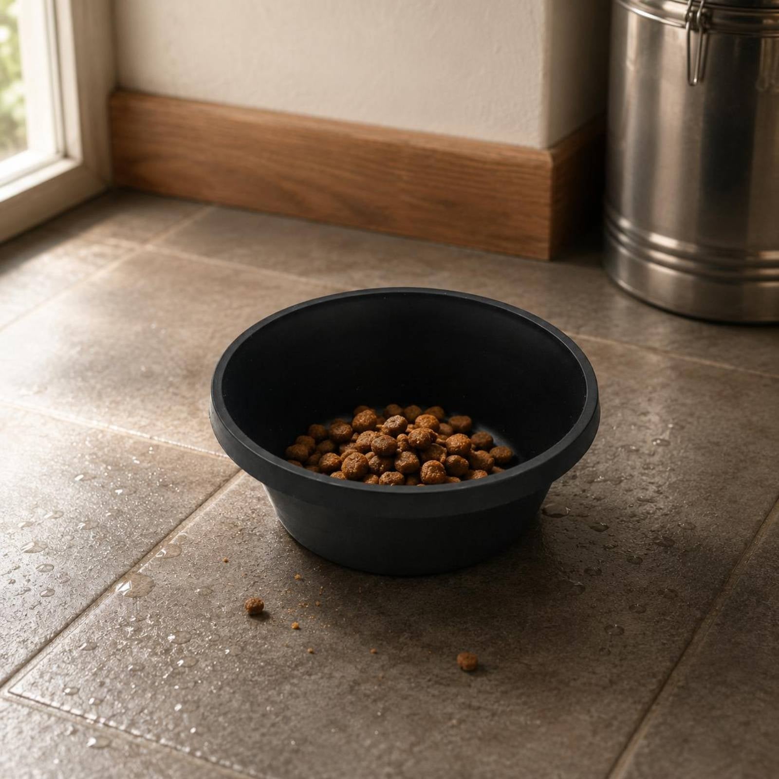 Rubber Feed Pan Pet Bowl Textured Pet Feeding Bowl Tapered Base