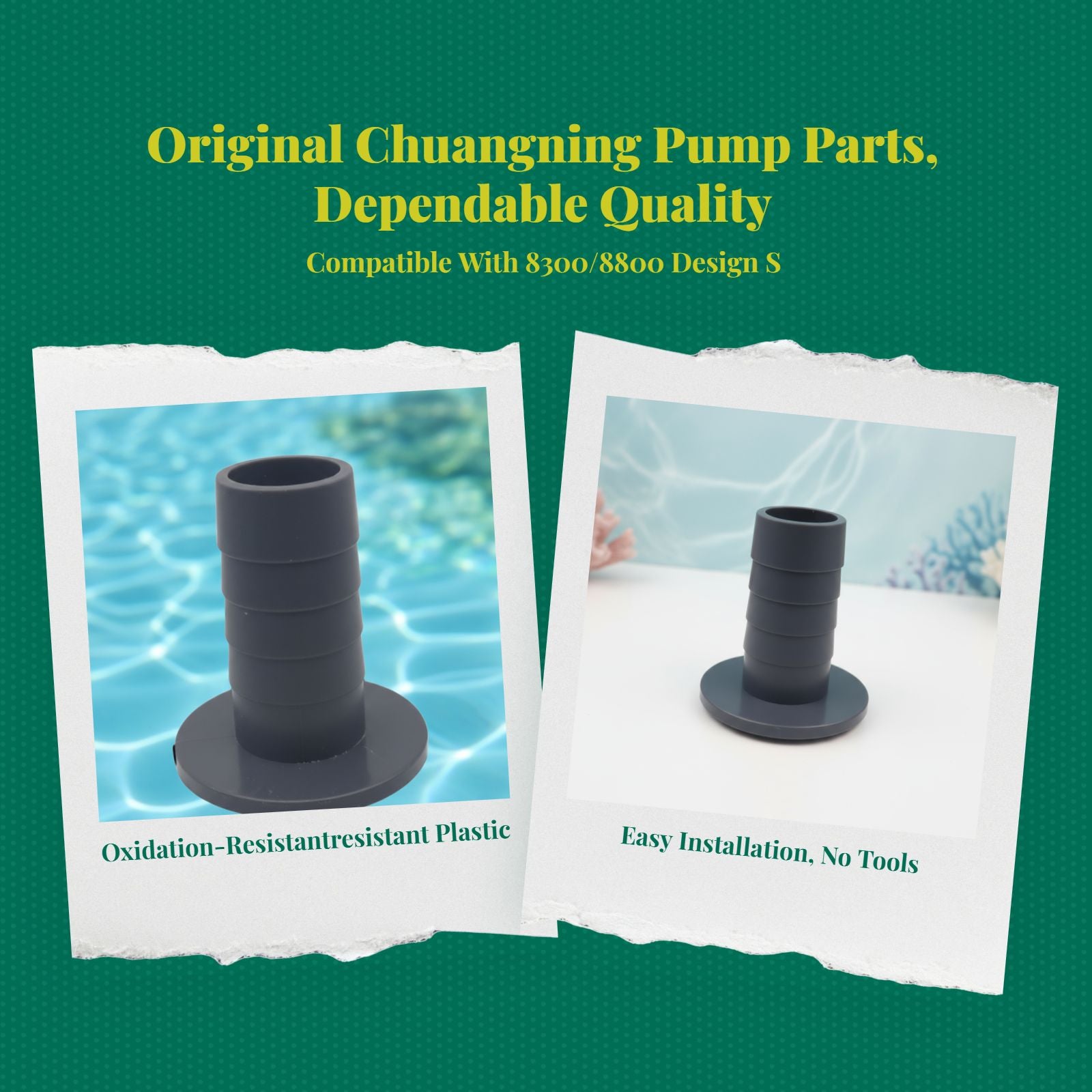 Aquarium plastic pump adapter