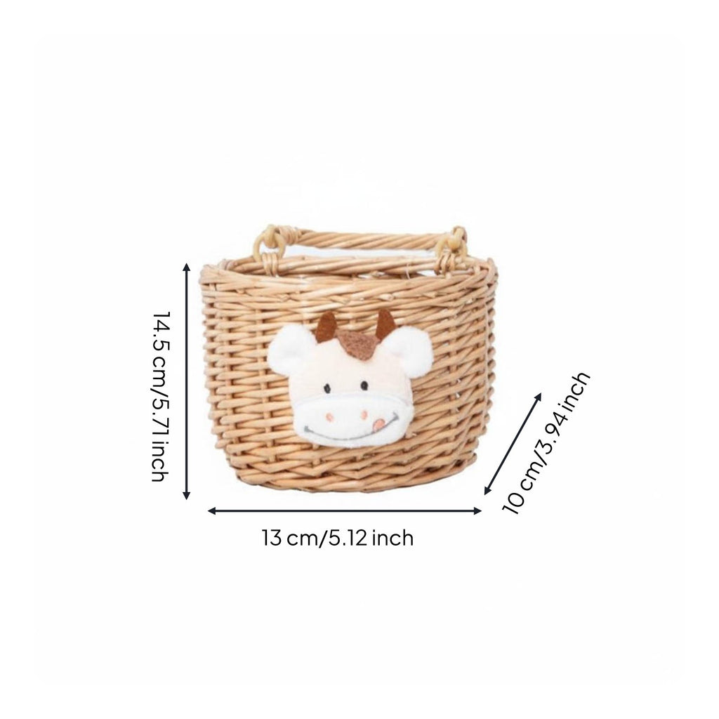 Wall Mount Rattan Basket Multi-Purpose for Kitchen, Bathroom, Kids