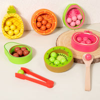 Fruit Bead Matching Toy Wooden Peg Board Bead Game Rounded Edges