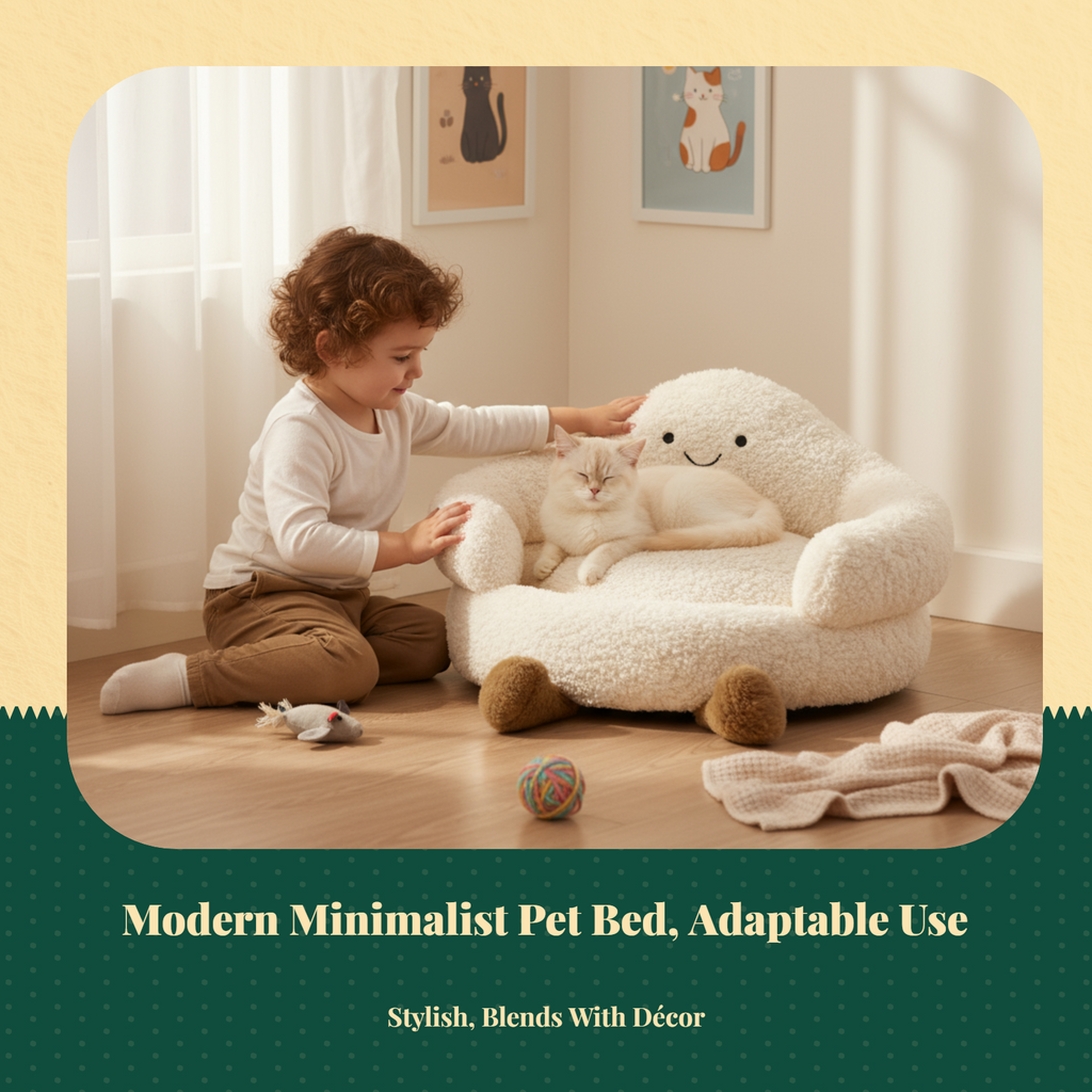Cat Bed, Calming Plush Sofa, Cozy Indoor Retreat