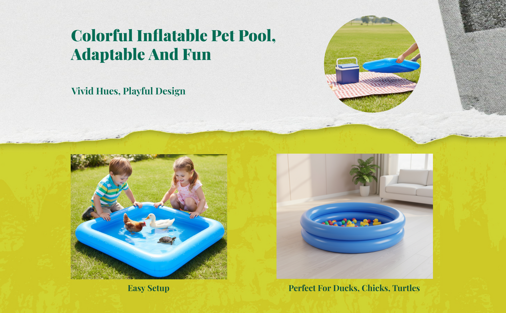 Leak-Resistant Animal Pool, Easy Clean, Portable Bowl
