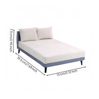 OB11 Doll Bed Blue-Gray 1:12 Scale Dollhouse Bed Upholstered