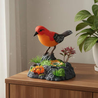 Sound Activated Chirping Bird Ornament Toy Interactive Fun Singing and Moving Bird Toy Speech Mimicking for Kids, Desk Decoration, Tabletop Display