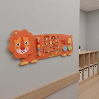Wood Wall Activity Board Simple to Install Wall-Mounted Educational Board Interactive for Kids, Kindergarten