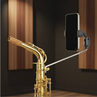 Saxophone Phone Holder Hands-Unrestricted Alto Baritone Saxophone Phone Holder Alto Sax Lyre Mount Adjustable View Secure
