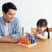 Wooden Four in a Row Educational 3D Four in a Row Game 2 Player Rivalry Challenge 4 Game for Kids, Families