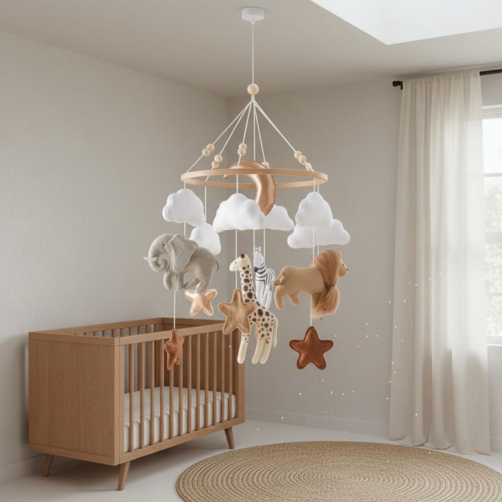 Creature Mobile Soothing Nursery Mobile Handmade for Bedside, Newborns